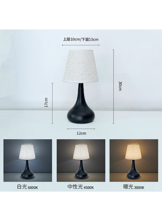 Gourd Shape Table Lamp with Pleated Shade, Button Switch, 3 Color Lighting & 10-Level Dimming